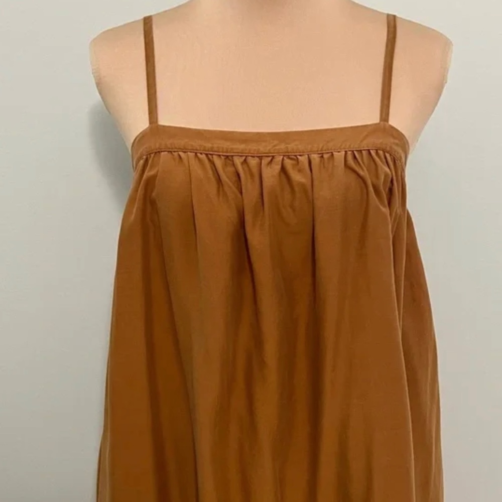 A New Day Spaghetti Strap Trapeze Maxi Dress Rust Burnt Orange S/Small Lyocell